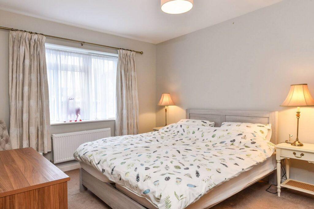 Bright double bedroom interior