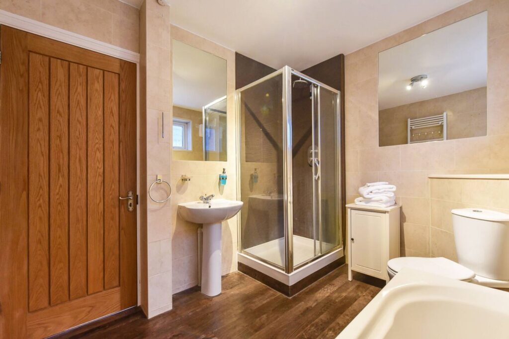 Modern bathroom with shower