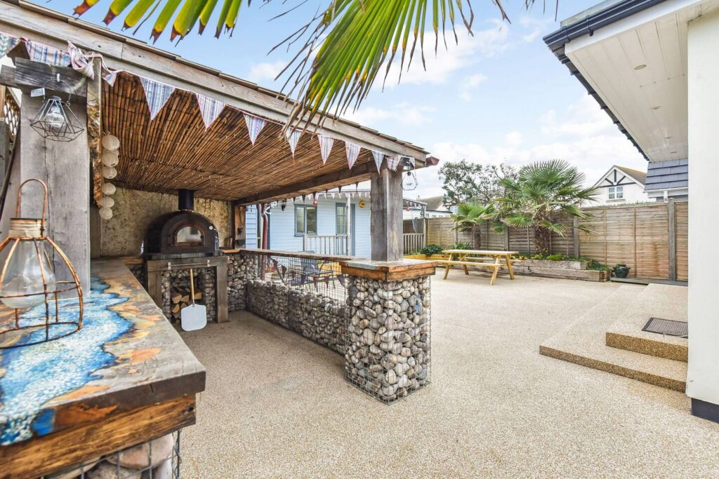 Outdoor covered barbecue area