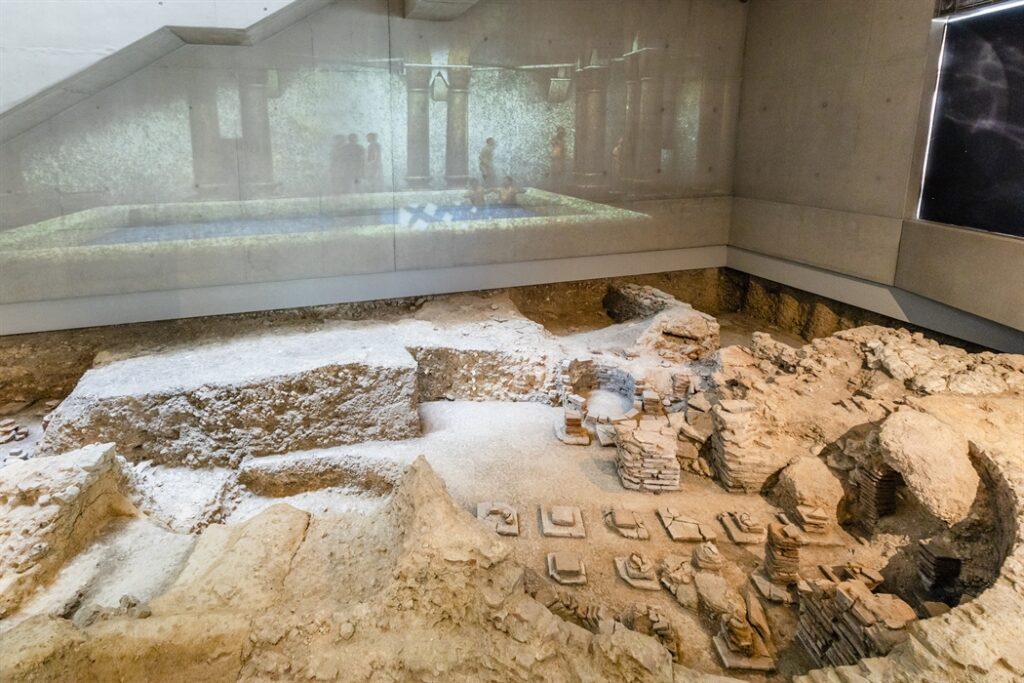 Archaeological ruins museum exhibit