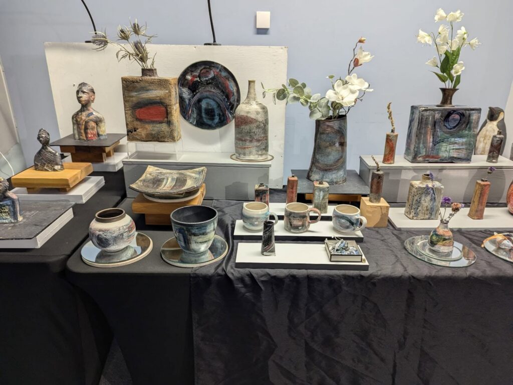 Handcrafted ceramic art display